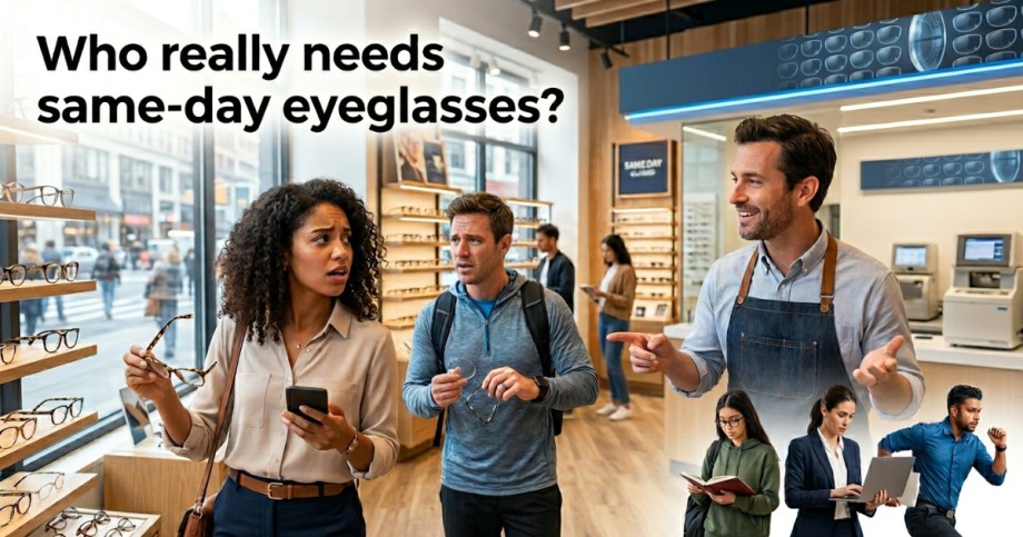 Who really needs same-day eyeglasses?
